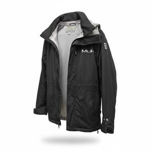 Huk Performance Fishing Mens XL Black Waterproof Hooded Rain Jacket Windbreaker